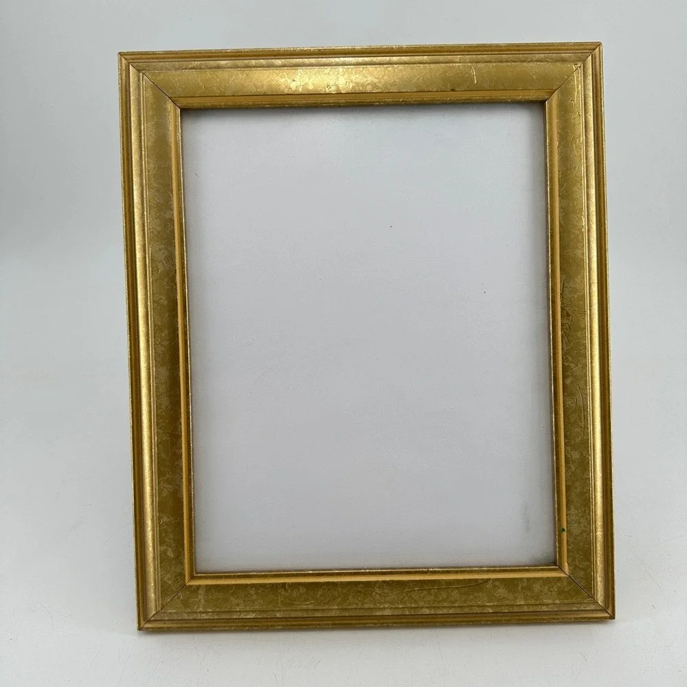 Vintage Gold Textured 8x10 Picture Frame Tabletop Easel Back Metallic Finish